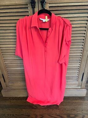 Diane Von Furstenberg Coral Button-Front Tunic